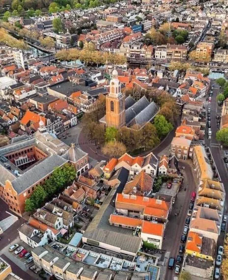 Aerial view of Vlaardingen, Netherlands